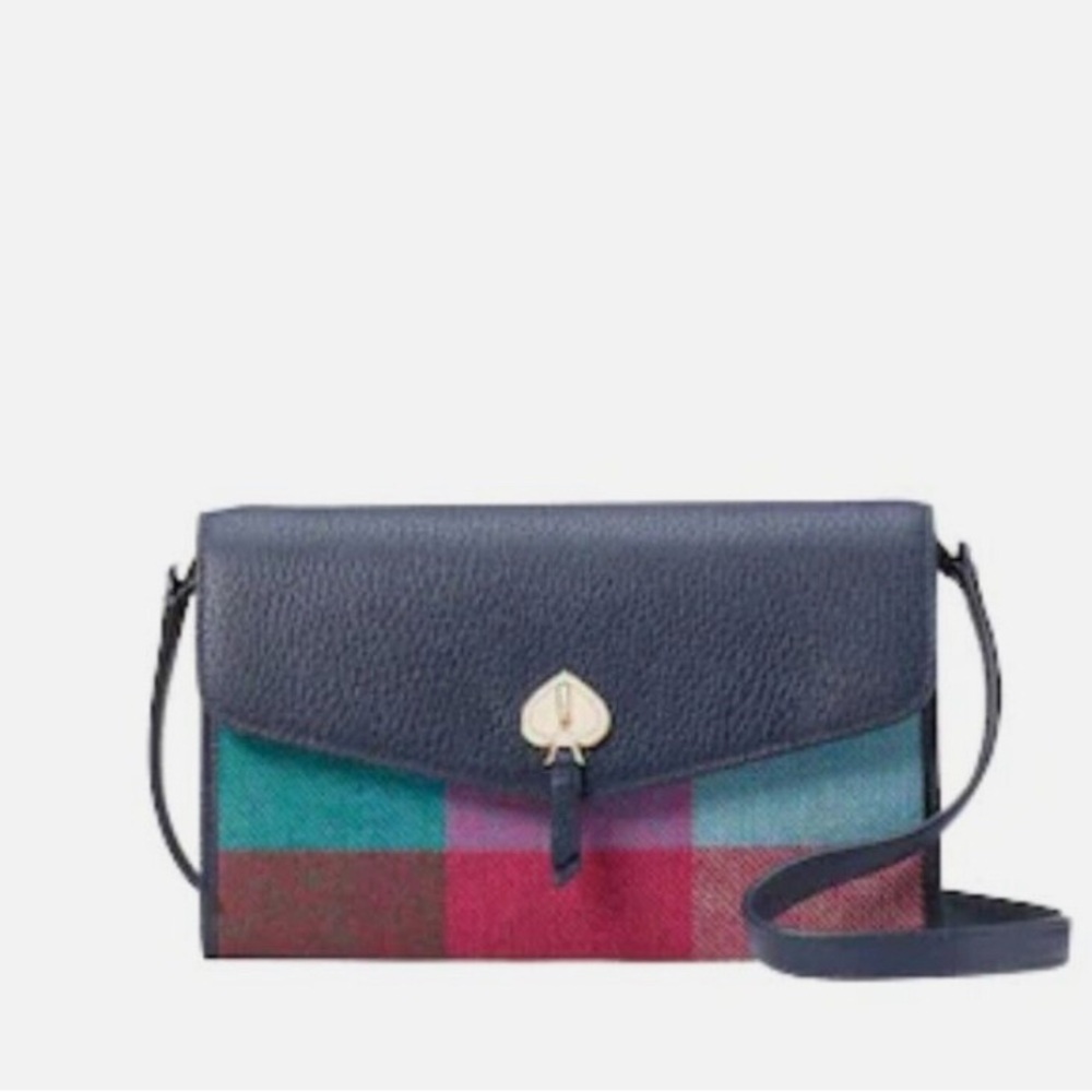 Multi color plaid flannel crossbody